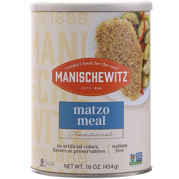 Manischewitz Matzo Meal Daily Canister, 16 OZ, Pack of 2