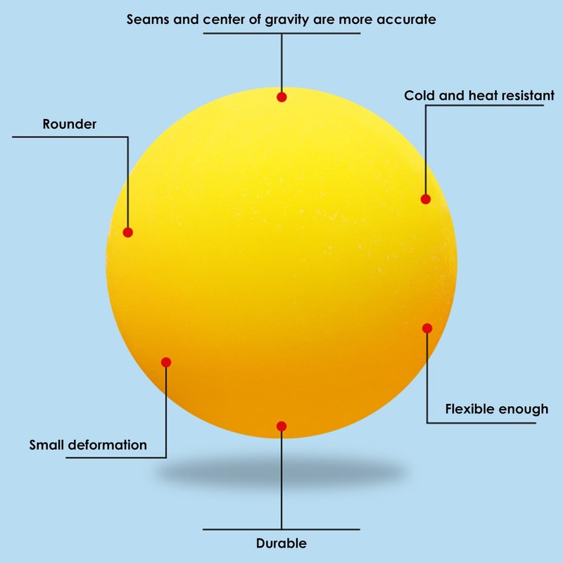 DAZZLUXE 20 Pieces Yellow Table Tennis Balls, Table Tennis Party