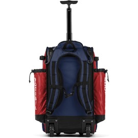 Boombah Catchers Superpack Hybrid Rolling Bat Bag - BM-9060C23 Red/Navy - Wheeled & Backpack Version