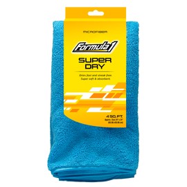 Formula 1 Super Dry Microfiber Drying Towel - Double Thick & Quick Dry - Extra Large - 24" x 24"