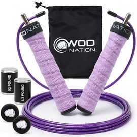 Weighted Jump Rope for Men & Women, 1LB Adjustable Heavy Speed Rope with Removable Handle Weights, Dual Cables for Cross Training Boxing Cardio & Home