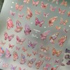 2 Sheets Butterfly Nail Art Stickers 5D Embossed Pink Butterfly