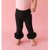 Solid Ribbed - Black - Posh Ruffled Legging - 3-6