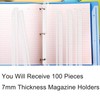 100 Pack 3 Hole Punched Magazine Holders, Magazine Organizer, 3
