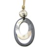 Fragrant Day Necklace, Natural Material, Buffalo Horn, Oval Leather, KN48023,