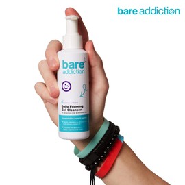 Bare Addiction 150ml Daily Skincare Foaming Gel Cleanser for Deep Cleansing and Reducing Excess Oil Spots Redness and Blocked Pores