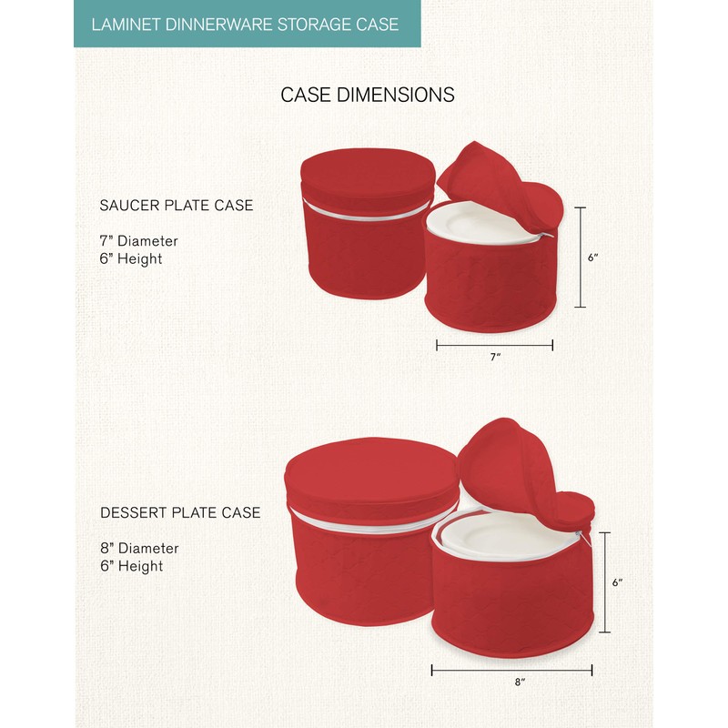 LAMINET 4 Piece Quilted Plate Storage Set - Holds Up