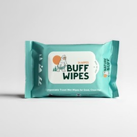 NATURE BUFF Multi-Use Wet Wipes for Babies & Adults - 99.7% Pure, Plastic-free, Biodegradable & Unscented Body Wipes - 24 Wipes Per Pack