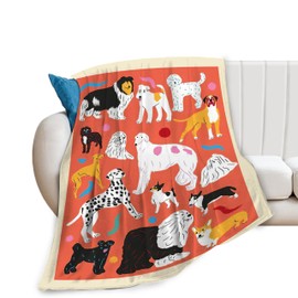 Funny Dog Blanket Soft Cute Kawaii Dogs Plush Throw Blanket Cozy Flannel Fleece Animal Bedding Stuff Decor Puppy Blanket Gifts for Dog Lover Girls Boys Teens Kids Adults Women Bed Travel 40"x50"