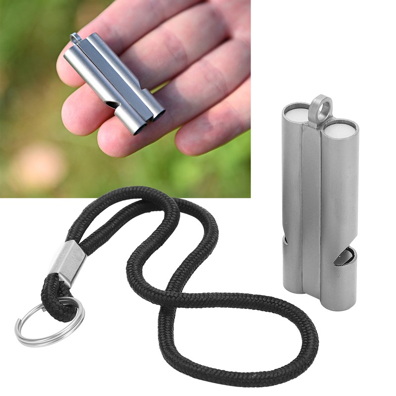 Pure Titanium Whistle with Lanyard Outdoor Survival Whistle High Decibel