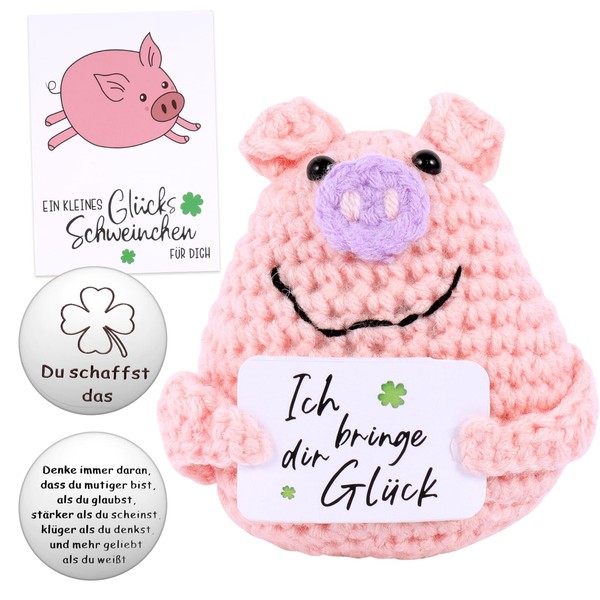 Pocket Hug Lucky Pigs, Creative Lucky Charm, Knitting Wool Lucky