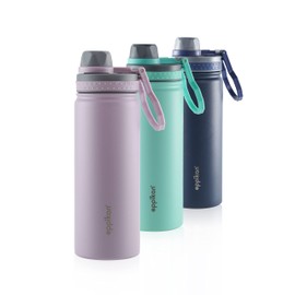 eppikan EppiSporty Stainless Steel Thermos Flask, Water Bottle, Insulated Flask, Sports Bottle, Water Bottle, 530 ml, 750 ml, Sports School Fitness, Outdoor Bottle with Sports Lid (Pastel Purple, 530