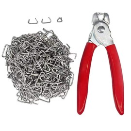 HARDK 500 PCS Hog Rings with Straight Hog Ring Pliers KIT - Professional Upholstery Installation Kit