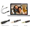 Jinshining Black Headphone Splitter for 3.5mm Female Devices Earbuds and