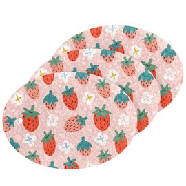 Pink Strawberry Scrub Sponges Expanding Berry Flowers Leaves Green Kitchen Cleaning Sponge Washing Dishes Non-Scratch Compressed Sponges Foam Compostable Pop up Sponges 3 Pieces