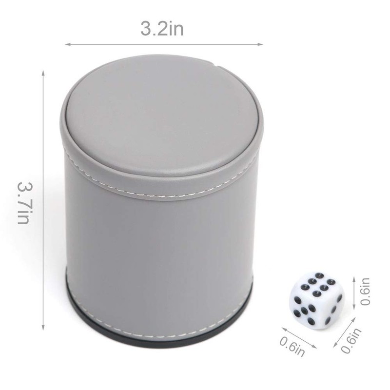 TUZAMA Felt Lined Professional Dice Cup - with 6 Dices