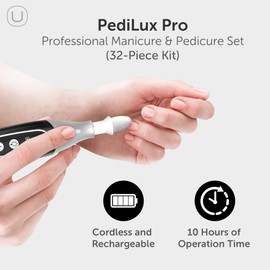 UTILYZE PediLux Pro Professional Manicure Pedicure Kit, Thick Toenail Grinder, Cordless Electric Nail File Drill, Toe Nail for Dremel Tool, Filer, Sander, Remove Callus for Humans, Men, Women, Seniors