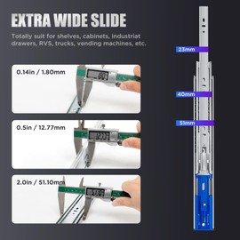 SLIDEWAY 200 Lbs Soft Close Heavy Duty Drawer Slides 1 Pair 14 16 18 20 22 24 26 28 Inch Full Extension Ball Bearing Sliding Rails Cabinet Runners Tracks Tool Box Glides-Soft Closing 22"