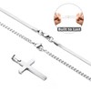 LOLIAS 2PCS Cross Necklace Men 316L Stainless Steel Cross Chain