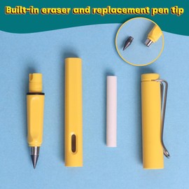Vidotim - Paquete de 12 lápices para escribir para niños, lápiz infinito, sin tinta, lápiz eterno con borrador para bocetos, dibujo de colores