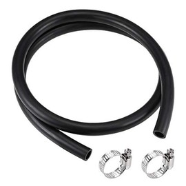 sourcing map Lubricating Oil Hose 10mm ID 14mm OD 3.3ft Rubber Water Hose Black, 2 Clamps