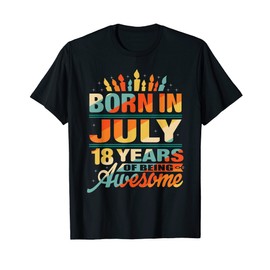 July 2004 18 Years Old 18th Birthday Gifts Candle Graphic T-Shirt