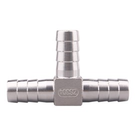 DERPIPE Stainless Steel 3/4" Hose Barb, 3 Way Tee T Shape Union Barbed Splitter Fitting