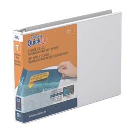 QUICKFIT QF HD Spreadsheet View Binder (97110), White, 1 Inch/8.5 x 11 Inches