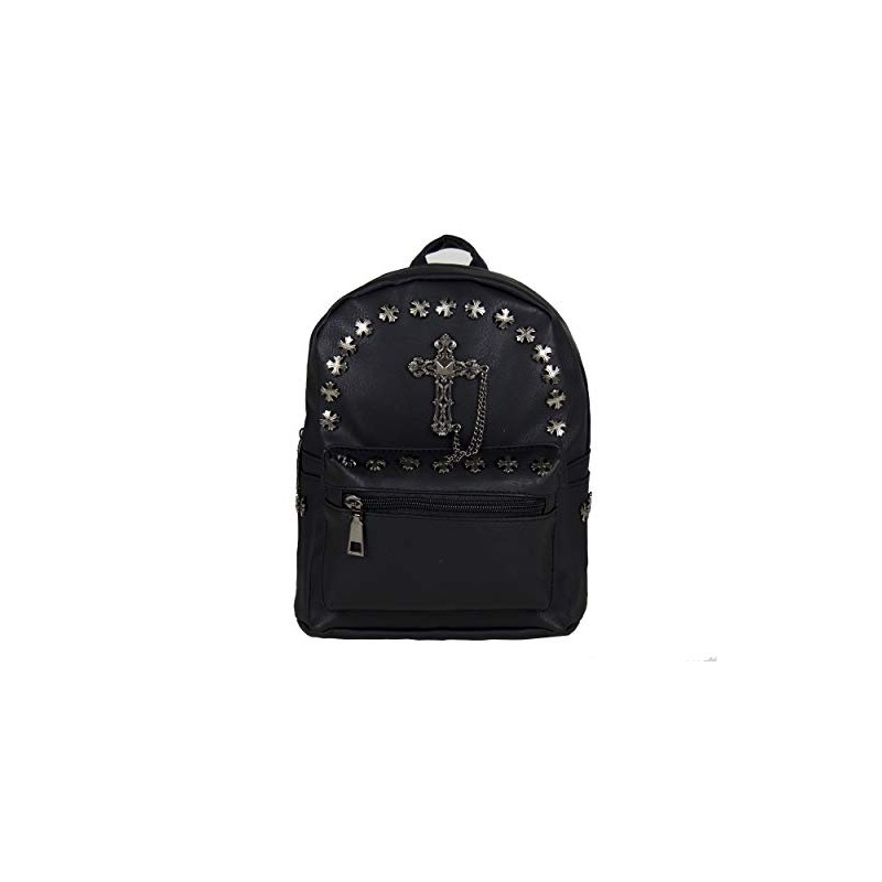 Mini Gothic Metal Cross GOTHX Stud Black Backpack Rucksack |