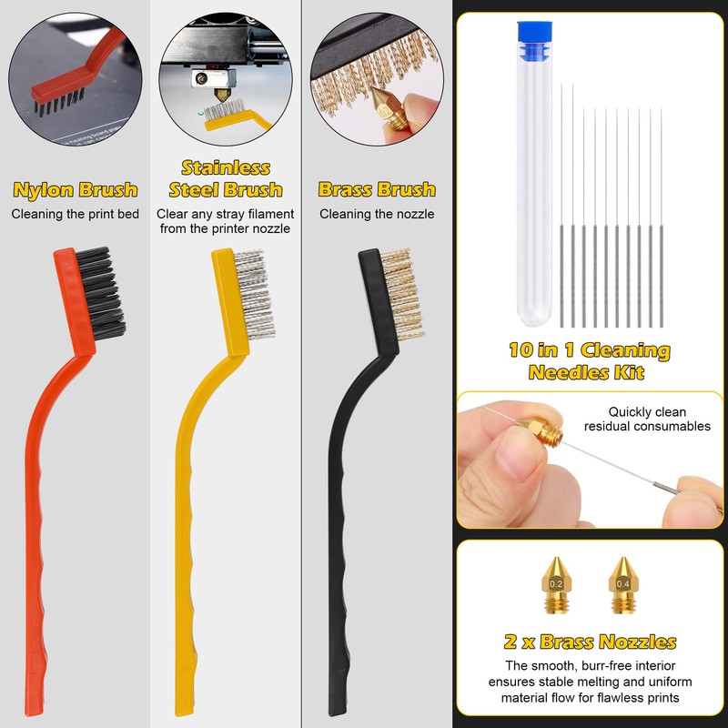 3D Printer Tool Kit, Anglecai 35 Pcs 3D Printer Nozzle