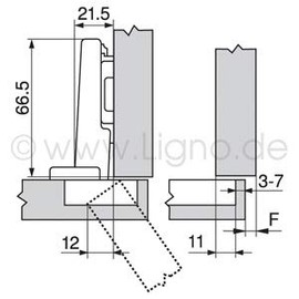 Blum 71B3550 Clip Top Blumotion Hinge Corner Stop For Quiet Shutting of Doors Includes Mounting Materials