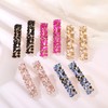 Black Rhinestone Long Drop Dangle Earrings Trendy Crystal Geometric Statement