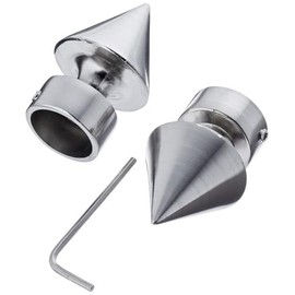 Gardinia Tip 2 x End Piece Metal Stainless Steel Look for Curtain Technique Diameter 19 mm 2