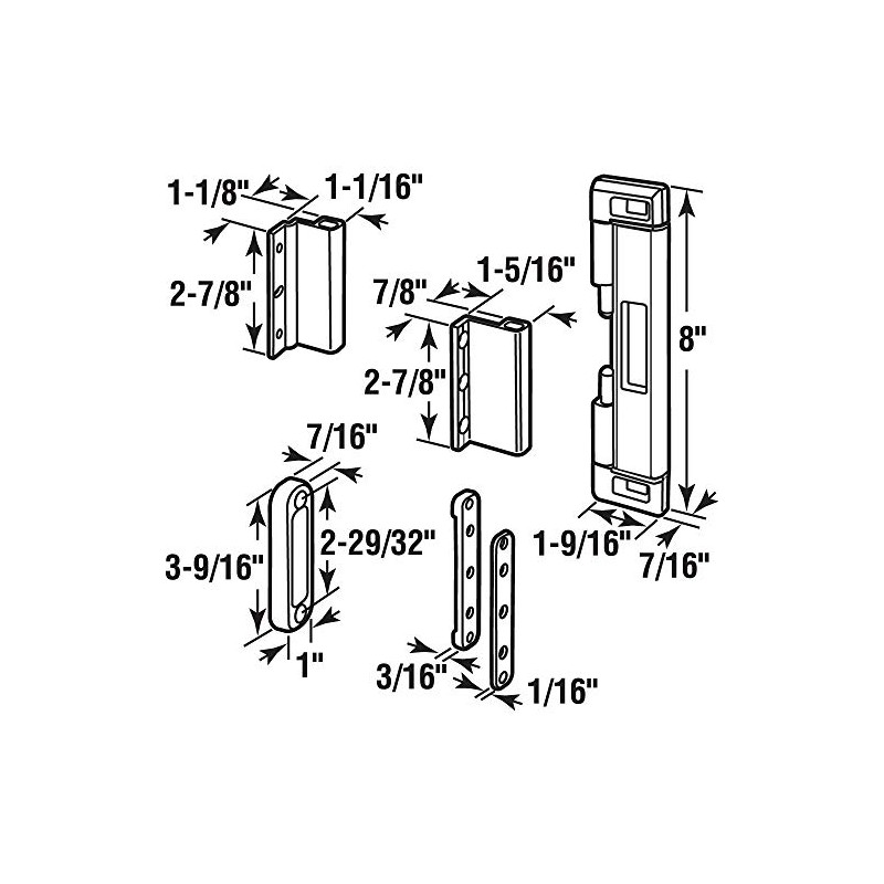 Prime-Line U 11037 Patio Door Deadbolt Lock, 8 In. Overall