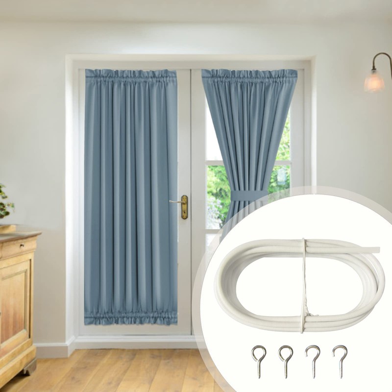 10FT Curtain Wire with 4 Hooks DIY Curtain Rod Picture