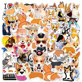 50pcs Cute Corgi Stickers, Waterproof Dog Puppy Animal Stickers for Luggage Skateboard Water Bottle Bicycle Graffiti Bumper Snowboard Scrapbook Decals for Teens Girls Boys (Funny Corgi-50pcs)