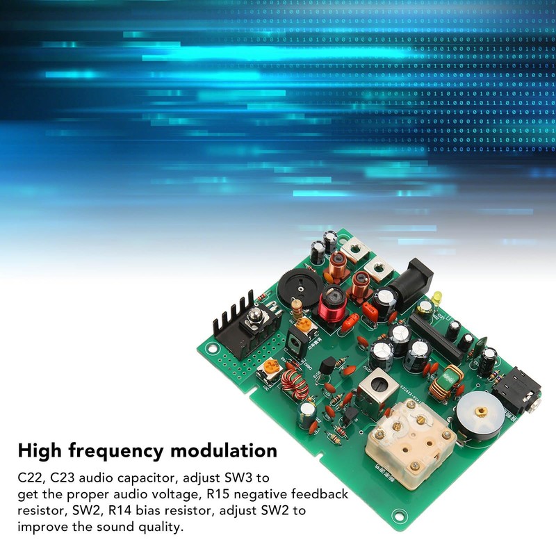 AM Transmitter Kit, Radio Midwave Transmitter, Adjustable 530-1600KHz, DIY for