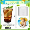 Eaasty 300 Set Clear Plastic Cups with Spoon Straws and
