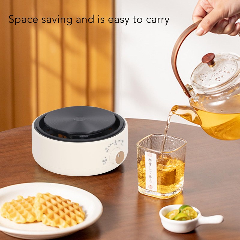 Electric Hot Plate, 360 Deg Heating Countertop Single Portable Electric