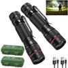 Wrrozz LED Flashlight Rechargeable 2 Pack, High Lumens Tactical flahlight,