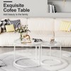 aboxoo White Nesting Glass Table Set of 2, Small Glass