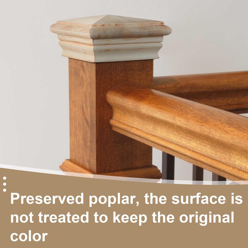 Geetery 2 Pcs 4 x 4 Wood Newel Post Cap