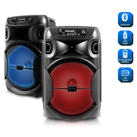 Technical Pro (2) BOOMPACK8 8" Powered Wireless Rechargeable Bluetooth Speakers