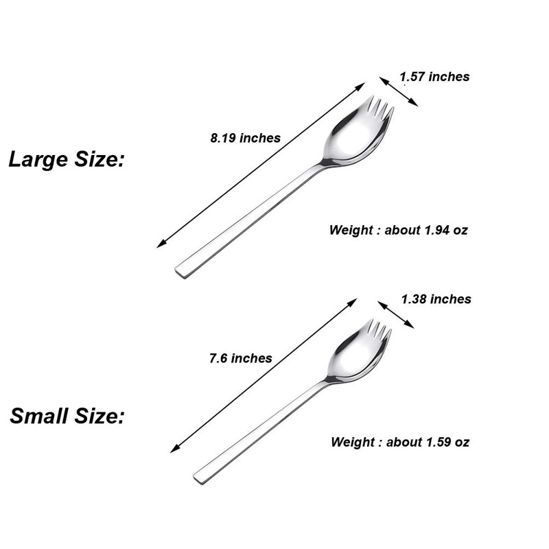 Serlife 2 in 1 Spoons Forks 3 Packs Stainless Steel