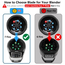 Blender Replacement Parts for Ninja, 24oz Ninja Blender Cups with To-Go Lids, 7 Fins Extractor Blade, Compatible with Nutri Ninja Auto iQ Blenders BL2012, BL2013, BL450, BL480, BL640, BL680, NN100