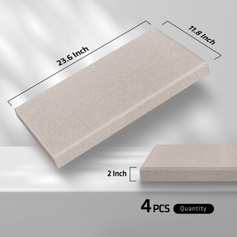 UMIACOUSTICS 4 PCS Acoustic Panels with Hanging Brackets, 2” Thick