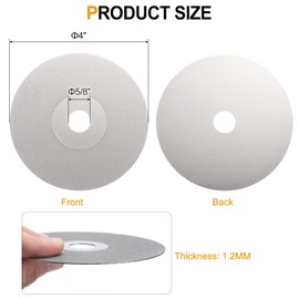 HARFINGTON Diamond Flat Lap Disc 4" x 5/8" Arbor 500 Grit Abrasive Diamond Coated Grinding Wheel for Grinding Sanding Lapping Polishing Ceramics, Glass, Stones, Gemstone