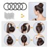 Kit Shaper Cabello Diadema Scrunchies Ligas Tiara Accesorios Negro 33pcs