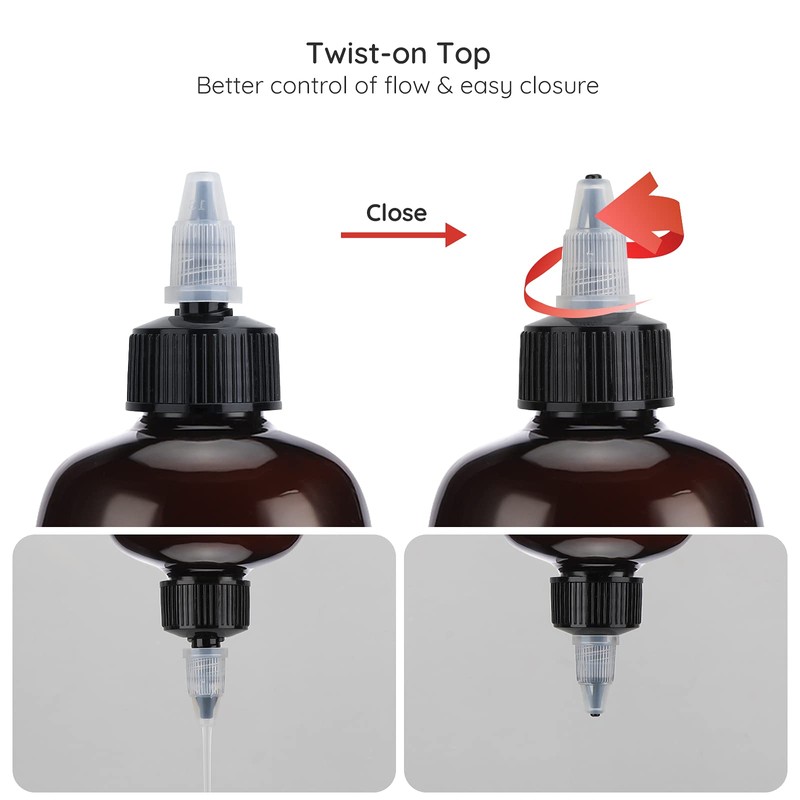 2 Gel Squeeze Bottles, Segbeauty 16.9 oz Amber Squeeze Bottles,