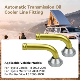 Transmission Cooler Oil Tube Connector, Trans Fluid Cooler Pipe Fittings for Toyota Corolla 2003-2008 1.8L, for Toyota Matrix 2003-2008 1.8L, for Pontiac Vibe 2003-2008 1.8L (Thread: M12*1.5)